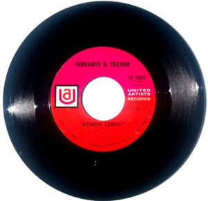FERRANTE & TEICHER - Midnight Cowboy / Rock A Bye Baby - Vinyl 45 1969 UA 50554 - Imagen 1 de 4
