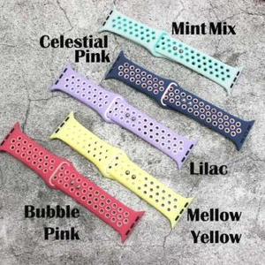 Breathable Silicone Sport Band for Apple Watch 38mm 40mm 42mm 44mm All Series - Picture 1 of 32