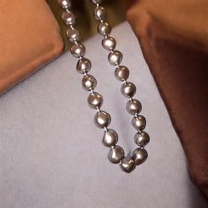 Necklace Faux Pearl Adjustable Chain Lobster Claw Clasp Vintage 16-18" *JB7) - Picture 1 of 5