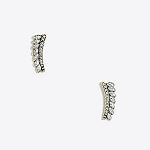 J.Crew Women's Crystal Feather Crawler Stud Earrings NWT 39.99 Item G3986 - Picture 1 of 3
