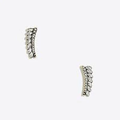 J.Crew Women's Crystal Feather Crawler Stud Earrings NWT 39.99 Item G3986 - Image 1 of 3