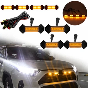 4 Stck. 12 V Bernsteinschale mit Bernsteinlicht Wasserdicht Grill LED Leuchten passend für Toyota - Bild 1 von 12