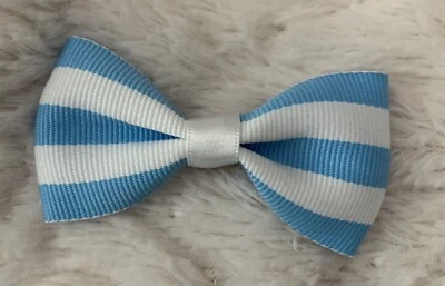 Blue And White girls bow hair accesory New 2.5inch Approx - Image 1 of 3