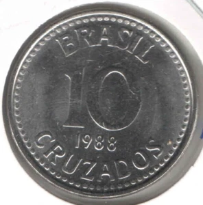 Brazil Coin 10 Cruzados 1988 - UNC - KM# 607 - EB676 - Picture 1 of 4