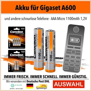 Camelion Akku 1,2V 1100mAh Micro AAA HR03 NiMH 1,2 V Gigaset A600 - Bild 1 von 7