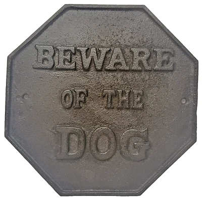 Rustic Gunmetal Stop Sign "Beware of the Dog" - Image 1 of 3