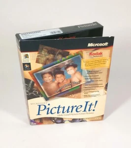 NEW SEALED! Microsoft Picture It! Version 2.0 Windows 95 Software Big Box Retro - Picture 1 of 10