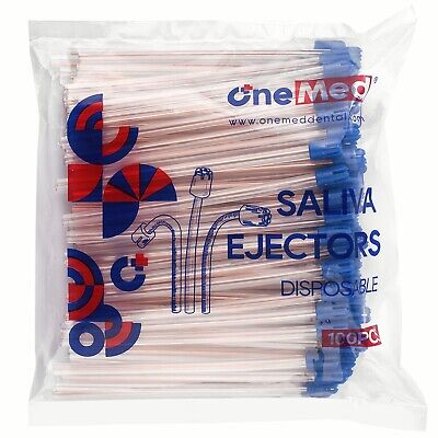 500(5 Bags) CLEAR/BLUE Disposable Dental Saliva Ejector Evacuation Suction Tips • 29.99$