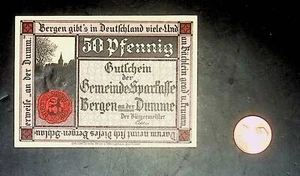 1922 Alemania BERGEN 50 Fennig billete/dinero de emergencia - Imagen 1 de 2