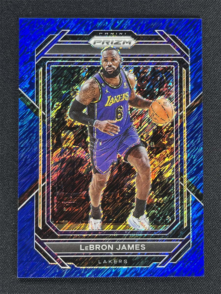 2022-23 Panini Prizm Basketball Lebron James #134 Blue Shimmer Prizm Lakers /35