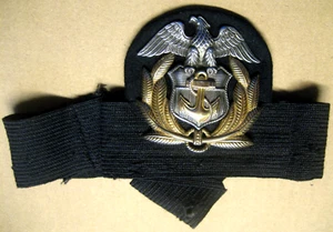 US Merchant Marine Officer Cap Badghe & cap band, ww2, sterling - Picture 1 of 5