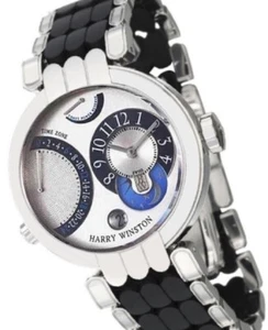 Harry Winston Premier Excenter Time Zone Moonphase 5-Day 18kt WG 200-MMTZ239W - Picture 1 of 2