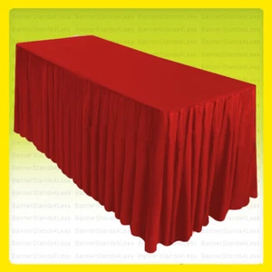 5' Fitted Table Skirt Cover Tablecloth w/Top Topper Wedding Banquet - RED - Picture 1 of 1