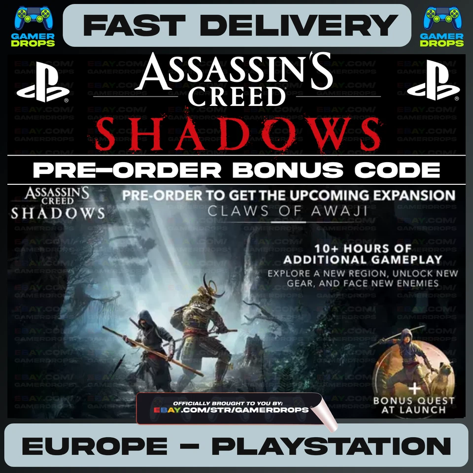 Assassins Creed Shadows BONO DE PEDIDO ANTICIPADO - EUROPA - PLAYSTATION - BONUS QUEST Foto 1 de 1