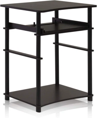 Home Computer Desk, Espresso/Black - Image 1 of 4