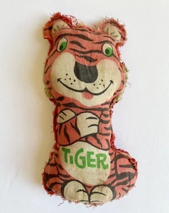 "Juguete de peluche antiguo vintage de tigre hecho en casa o promocional de 6"" animal de peluche" - Imagen 1 de 6
