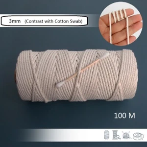DIY Basteln Kordel Natur Beige Baumwolle Gedreht Kordel Seil Handwerk Schnur [3mm*100m] - Bild 1 von 6