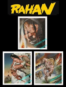 Triptyque ex-libris RAHAN Dents de sabre coutelas guerrière collier sorcier lot - Picture 1 of 4
