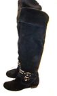 BCBG Genuine Suede BLACK Studded Leather Over-the-Knee Riding Boots 7 1/2 B