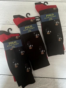 Polo Ralph Lauren Dress Socks Martini Polo Bear Trouser Slacks 2 Pair Mens XL - Picture 1 of 5
