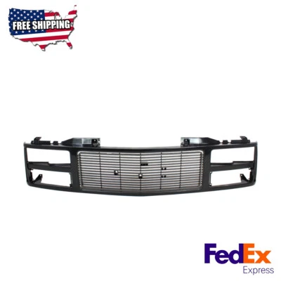 Grille Assembly Black Shell and Insert Fits 88-93 GMC C2500 K2500 K1500 C1500 Foto 1 de 4