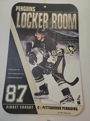 Placa de parede 2008 NHL Pittsburgh Penguins Sidney Crosby 87 porta armário plástico - Imagem 1 de 2