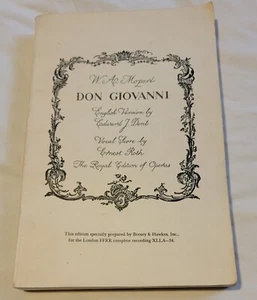 DON GIOVANNI Vocal Score Songbook Mozart Piano Opera Music - Picture 1 of 19