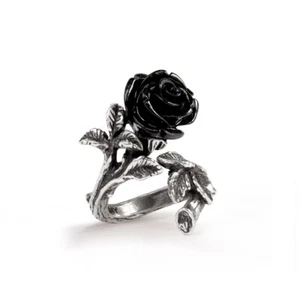 Alchemy Gothic R241 Wild Black Rose Ring Eternal Love Romance Thorn Wrap seduce - Bild 1 von 2