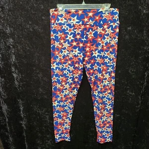 LuLaRoe TC Leggings Stars 4th July USA Patriotic Red Blue Flag Tall & Curvy OS - Picture 1 of 4