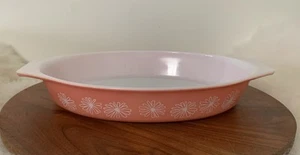 Difícil de encontrar - Cazuela abierta ovalada vintage PYREX rosa margarita 053 1-1/2 cuarto - Imagen 1 de 11