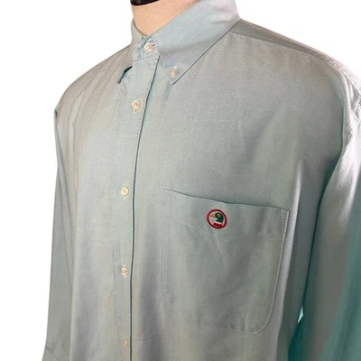 Duck Head Hombres L Oxford Botón Abajo Manga Larga Camisa Algodón Aqua  Foto 1 de 4