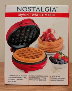 Nostalgia My Mini Red Waffle Maker - Picture 1 of 6