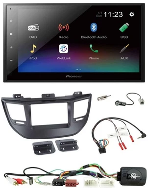 Pioneer USB Bluetooth DAB 2DIN Lenkrad Autoradio für Hyundai Tucson 15-20 schwar - Bild 1 von 4