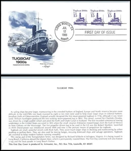 1988 Tugboat 1900s Sc 2260 PNC3 #1 FDC Artmaster Transportation harbor maritime - Picture 1 of 1