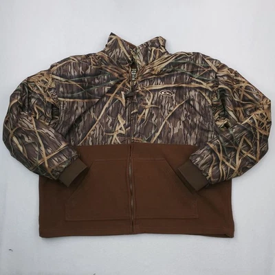 Drake Waterfowl Jacket Men XXL Brown Camo Fleece Lined Shadow Grass Hunting Coat - Image 1 of 4