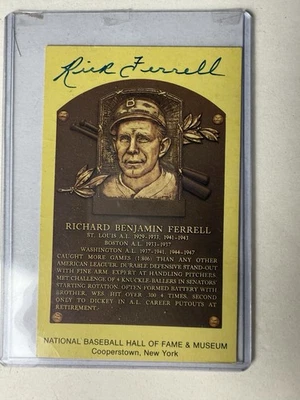 RICHARD BENJAMIN FERRELL signed Hall of Fame Plaque Postcard Autograph HOF Auto - Image 1 of 2
