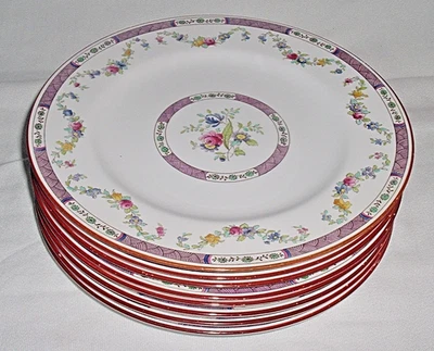 Antique 8- SPODE COPELAND'S CHINA Gilman Collamore Floral *DINNER PLATES 10.5" - Image 1 of 4