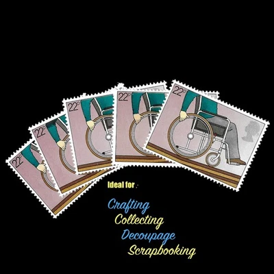 VINTAGE Unused Stamps GB 1981 : 5 * QEII 22p. Disability 'Man in Wheelchair’ - Image 1 of 2