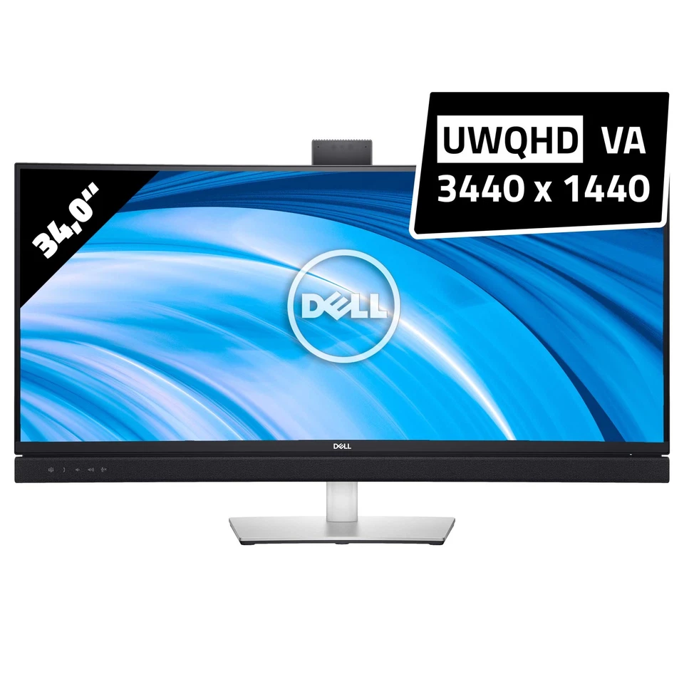 Dell UltraSharp C3422WE 3440x1440 UWQHD 34 Zoll Monitor IPS 5ms Schwarz/Silber - Bild 1 von 4