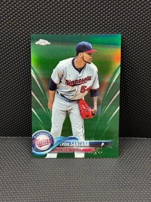 2018 Topps Chrome Ervin Santana /99 Green Refractor #153 Twins - Image 1 of 2
