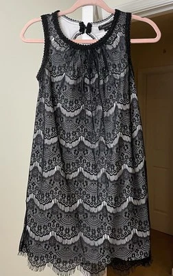 Винтажная черная вышитая кружевная туника y2k Forever 21 для прибрежной ковбойки маленькая - Изображение 1 из 2