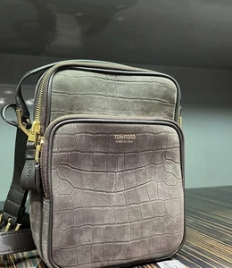 Tom Ford Stamped Croc Small Double Zip Messenger bag - BNWT - RRP$2400 USD - Picture 1 of 12