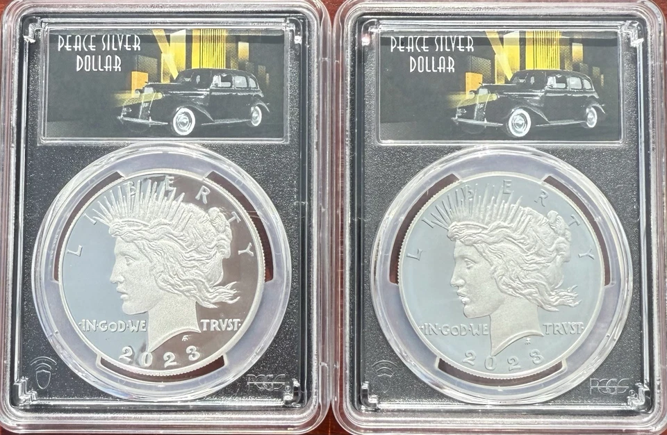 2023-S Peace Dollar Set First Day of Issue PCGS PR70 DCAM Special Black Label - Image 1 of 2