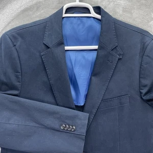 KROON Blazer Mens size 42R Sport Coat Casual Two Button Jacket Cotton Suit blue - Picture 1 of 18