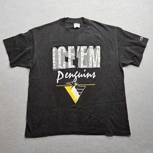 1993 Vintage Pittsburgh Penguins T-Shirt Erwachsene XL schwarz NHL Champion Made in USA - Bild 1 von 11