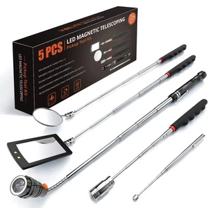 Telescoping Magnetic Pick Up Tool with 1 lb and 15 lb Pickup Rod, Round and S... - Picture 1 of 7