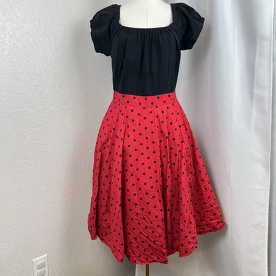 Vestido City Chic Para Mujer S/16 Negro Rojo Polkadot Retro Rockabilly Pin-up Estilo Años 50 Foto 1 de 4