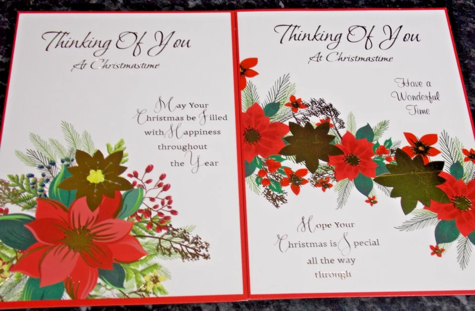 VARIOUS Thinking of You Christmas Card. 2 x Themes available.