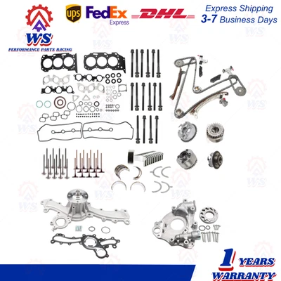 Juego de juntas de culata Kit de cadena de distribución para 03-15 Toyota Tacoma Tundra 4,0 L 1GRFE Foto 1 de 4