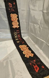 Banner vintage 1986 AC/DC Fly on the Wall gira europea doble cara 43" x 5,5" - Imagen 1 de 13